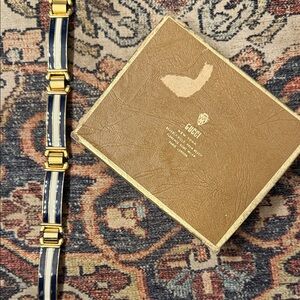 Vintage Gucci Blue and Gold Women's Belt